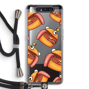 Hamburger: Samsung Galaxy A80 Transparant Hoesje met koord