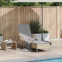 Ligstoel Beige en Licht Grijs 55 x 200 x 92 cm poly rattan