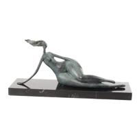A MODERNIST BRONZE SCULPTURE OF A RECLINING FEMALE NUDE