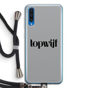 Topwijf Grijs Zwart: Samsung Galaxy A50 Transparant Hoesje met koord