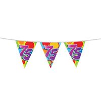Leeftijd verjaardag thema vlaggetjes 75 jaar plastic 10 meter Leeftijd verjaardag thema vlaggetjes 75 jaar plastic 10 meter