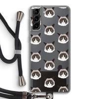 It's a Purrr Case: Samsung Galaxy S21 Plus Transparant Hoesje met koord