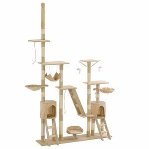 VidaXL Kattenkrabpaal met sisal krabpalen 230-250 cm beige