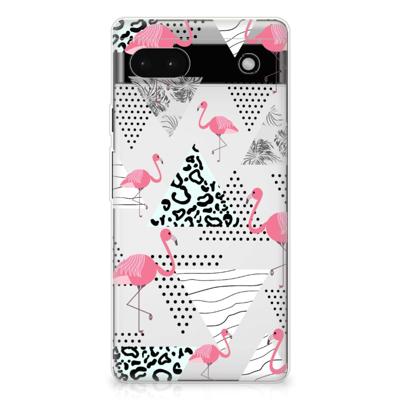 Google Pixel 6A | TPU Hoesje | Flamingo Triangle