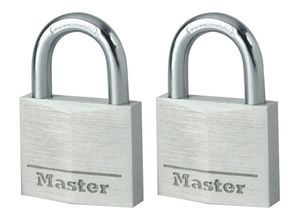 Masterlock 2 x 40mm - 21mm hardened steel shackle, 6mm diam. - double locking - 4 - 9140EURT