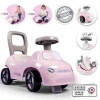Smoby - 2 in 1 kinderdrager - Auto Pink - Doos onder het zadel + claxon - Vanaf 10 maanden - Made in France