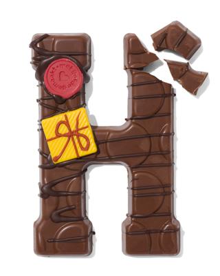 051 Handgedecoreerde Chocoladeletter Melk H 180g