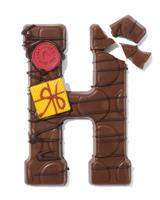 051 Handgedecoreerde Chocoladeletter Melk H 180g