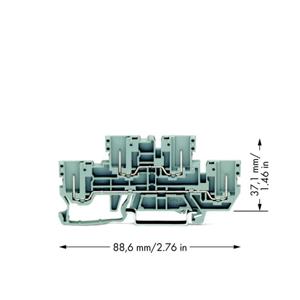 WAGO 870-151 Basisklem 5 mm Spanveer, Steekklem Toewijzing: L, L Grijs 50 stuk(s)