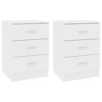 Nachtkastjes 2 st 38x35x56 cm bewerkt hout wit