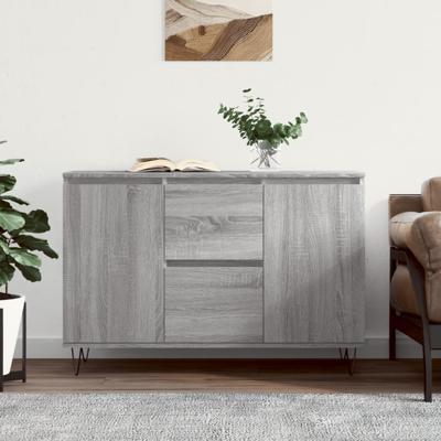Dressoir 104x35x70 cm bewerkt hout grijs sonoma eikenkleurig