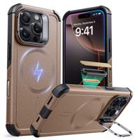 iPhone 16 Pro Max Cyber Tough Magnetic Case (Camera Control, Stash Stand) - Desert Titanium