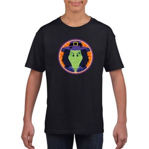 Halloween heks t-shirt zwart kinderen