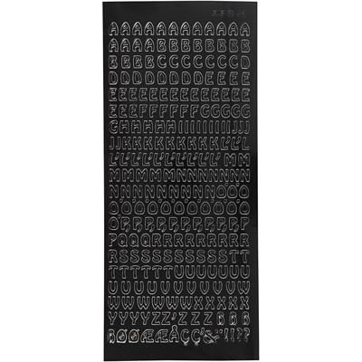 Creativ Company Stickers, kleine hoofdletters, vel 10x23 cm, zwart, 1 vel