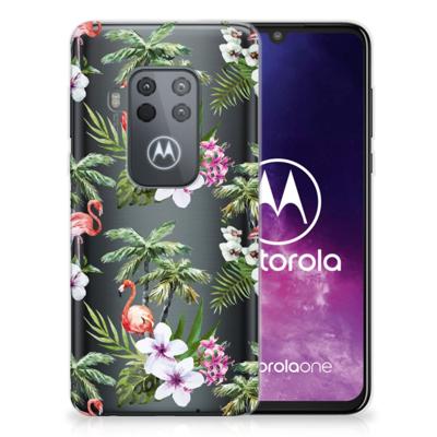 Motorola One Zoom | TPU Hoesje | Flamingo Palms