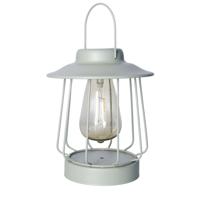 Tuin lantaarn tafellamp - Solar - groen - D16 x H19 cm - LED buitenverlichting