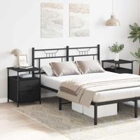 Nachtkastje 2 pcs Zwart Eiken 34 x 35,5 x 50 cm Bewerkt hout