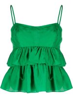 Ulla Johnson Top met ruches - Groen - thumbnail