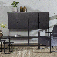 Livingfurn Dressoir Kala Mangohout - Zwart