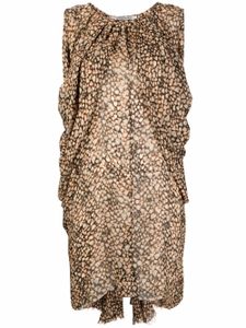 Saint Laurent Pre-Owned robe sans manches en soie à imprimé animalier (années 2000) - Tons neutres