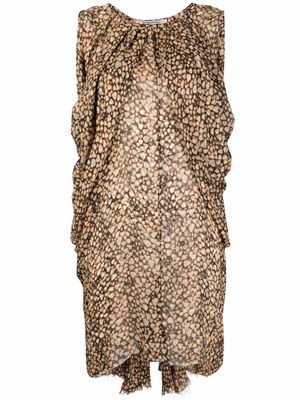 Saint Laurent Pre-Owned robe sans manches en soie à imprimé animalier (années 2000) - Tons neutres