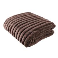Hadi Bruine geribbelde nepbont deken groot