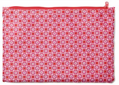 Cedon etui tegelpatroon meisjes 23 x 15 cm polyester roze/wit Cedon etui tegelpatroon meisjes 23 x 15 cm polyester roze/wit