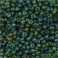 Creativ Company Rocailles, d 3 mm, afm 8/0, gatgrootte 0,6-1,0 mm, groen glans, 25 gr/ 1 doos