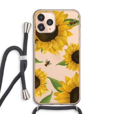 Sunflower and bees: iPhone 11 Pro Max Transparant Hoesje met koord