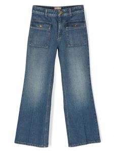 Gucci Kids jean ample à patch logo - Bleu