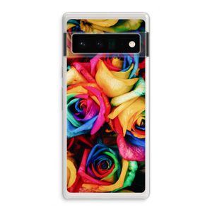 Neon bloemen: Google Pixel 6 Pro Transparant Hoesje