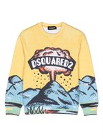 DSQUARED2 KIDS sweat en coton à logo imprimé - Jaune