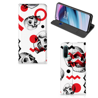 Mobiel BookCase OnePlus Nord CE 5G Skull Red