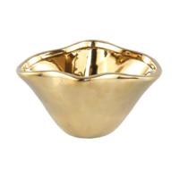PTMD schaal organisch giva goudkleurig 22 cm | 6 stuks
