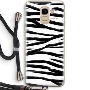 Zebra pattern: Samsung Galaxy J6 (2018) Transparant Hoesje met koord