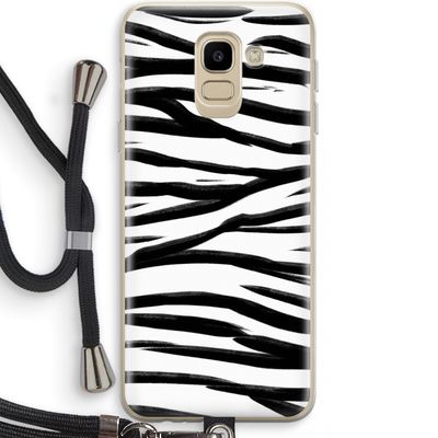 Zebra pattern: Samsung Galaxy J6 (2018) Transparant Hoesje met koord