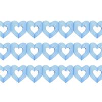 Hartjes slinger - Set van 3x stuks - blauw - 300 cm - papier - brandvertragend - geboorte jongen ver