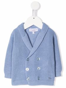 Emporio Armani Kids cardigan à boutonnière croisée - Bleu