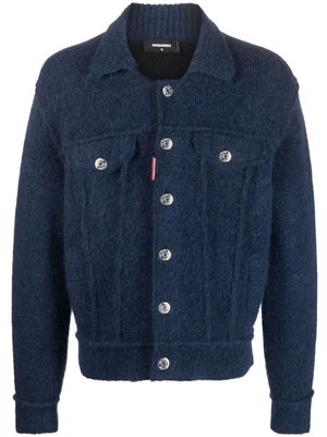 DSQUARED2 veste boutonnée en laine mélangée - Bleu