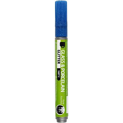 Creativ Company Glas- en porseleinstift glitter semi-dekkend - blauw