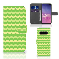 Samsung Galaxy S10 Plus Telefoon Hoesje Waves Green