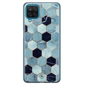 Samsung Galaxy A12 siliconen hoesje - Blue cubes