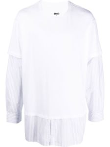 MM6 Maison Margiela t-shirt superposé à manches longues - Blanc