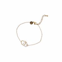 Day&Eve Armband Pearly Double Hearts | Goud