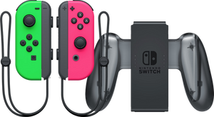 Nintendo Switch Joy-Con set Splatoon Groen / Roze + Nintendo Switch Joy-Con Charge Grip