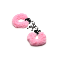 XR Brands Cuffed in Fur - Furry Handcuffs - Pink