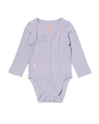 HEMA Newborn meegroei overslagromper bamboe rib paars (paars)