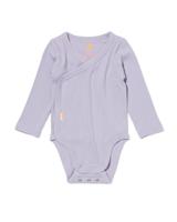 HEMA Newborn meegroei overslagromper bamboe rib paars (paars)