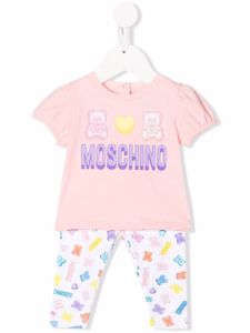 Moschino Kids survêtement à logo imprimé - Rose