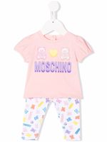 Moschino Kids survêtement à logo imprimé - Rose - thumbnail